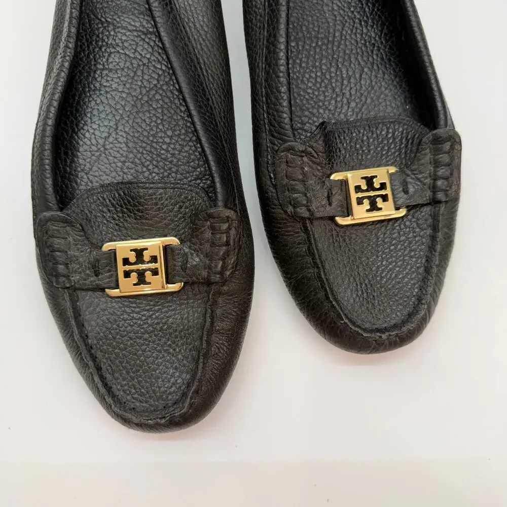 Tory Burch Black Kendrick Driving Loafers 9.5